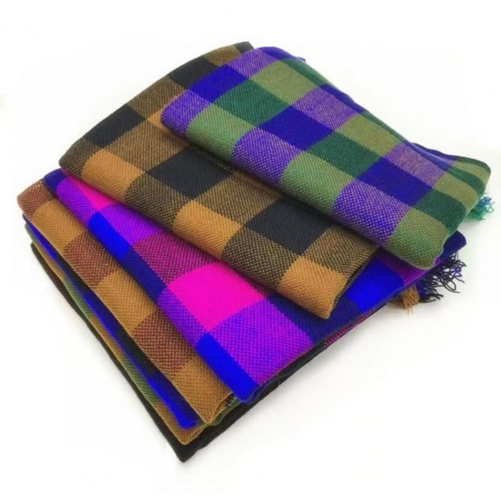 Wool Scarf Men - 2025 울 스퀘어 스카프 태슬 장식