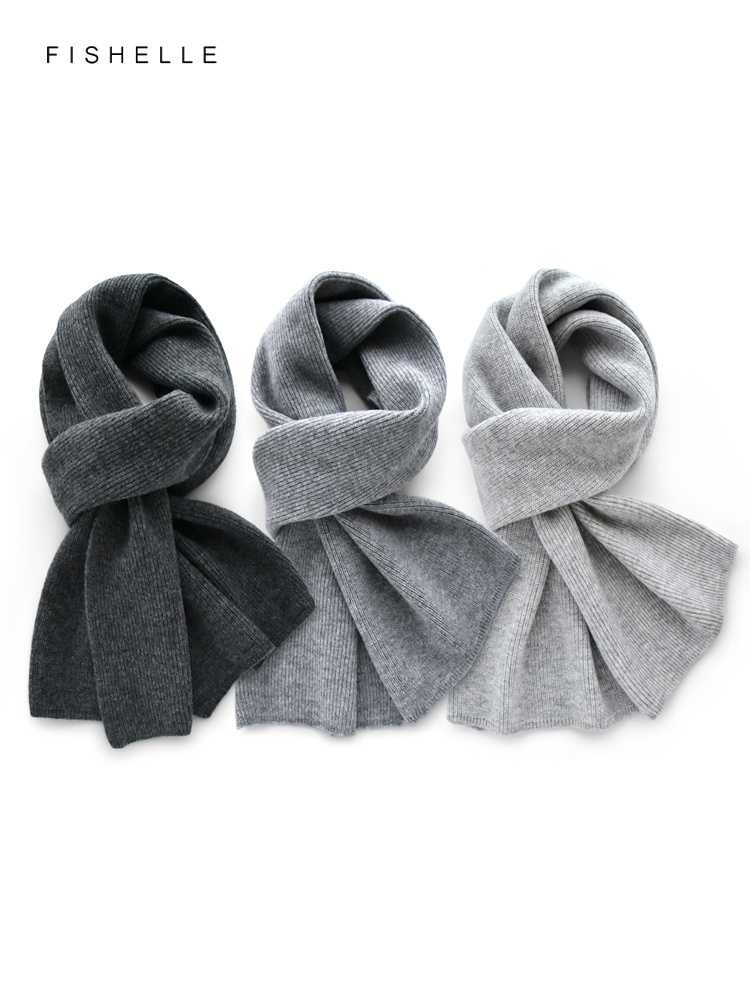 Wool Scarf Men - 회색 단색 캐시미어 스카프, 겨울 여성