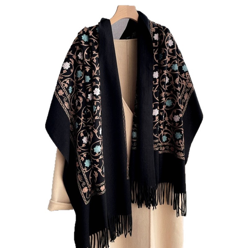 Cashmere Pashmina Wrap - 2025 신상 자수 캐시미어 스카프 여성