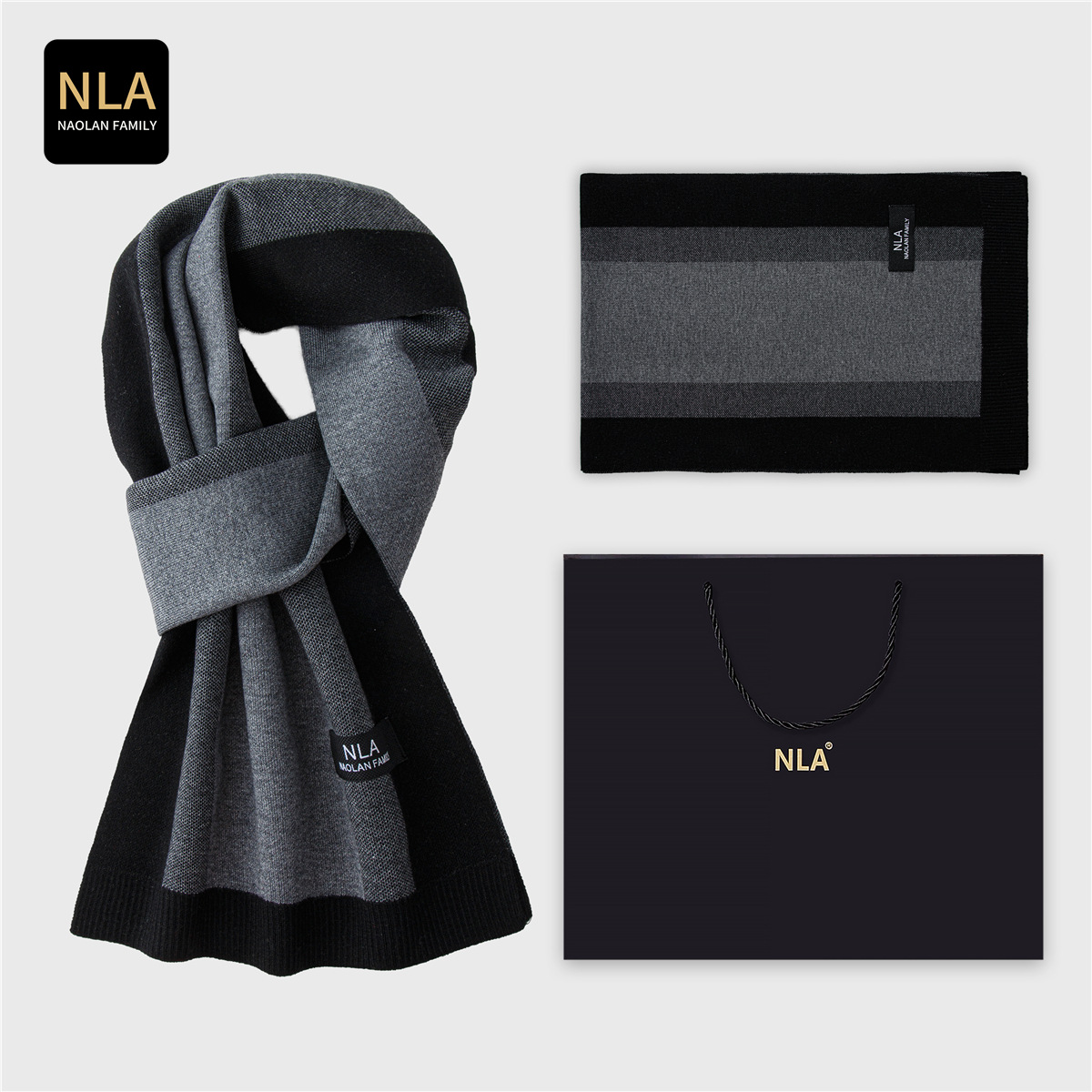 Wool Scarf Men - 선물 상자 니트 남성용 울 스카프