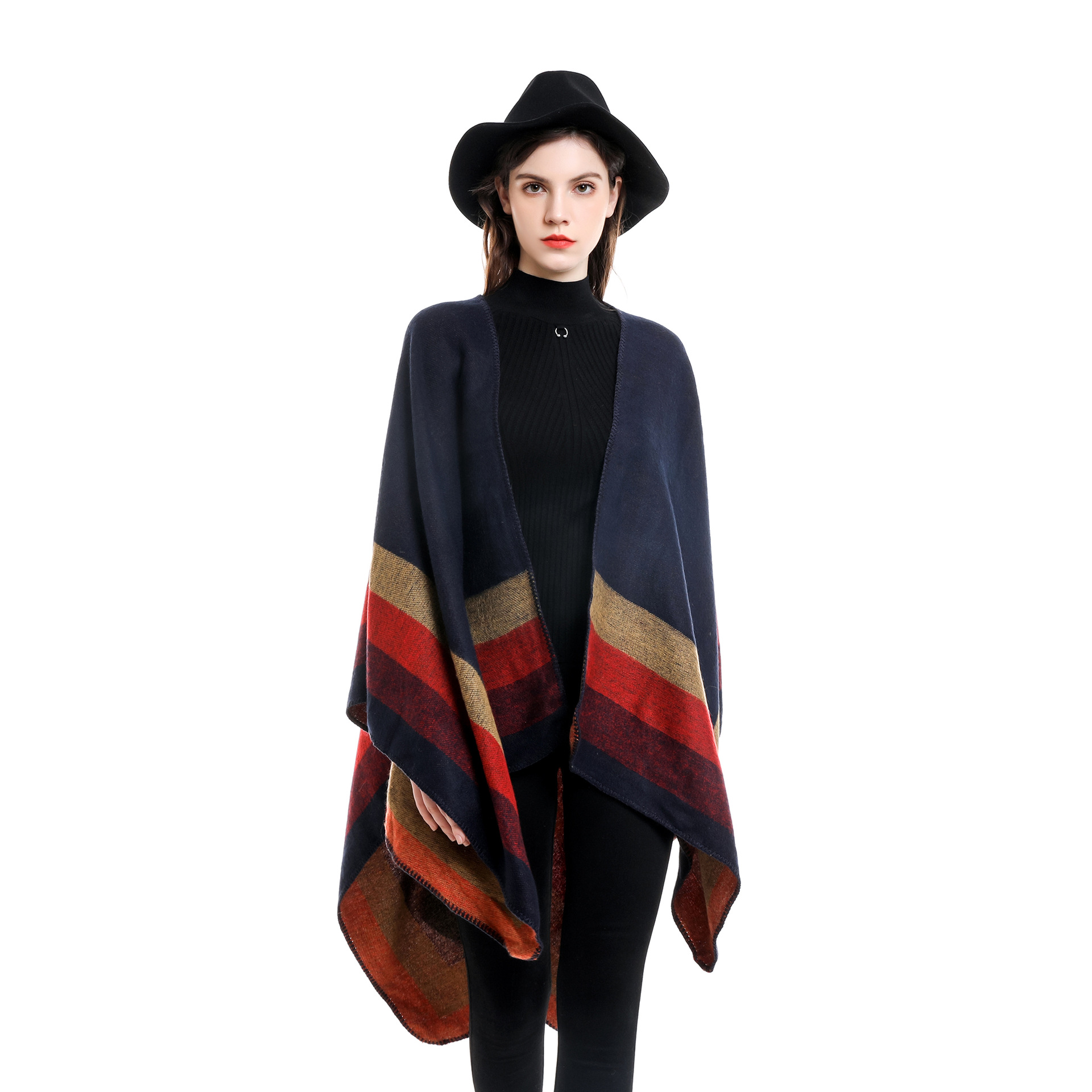 2024 새로운 패션 겨울 따뜻한 격자 무늬 판초와 여 - Shawl Wrap Winter 리뷰 및 가격