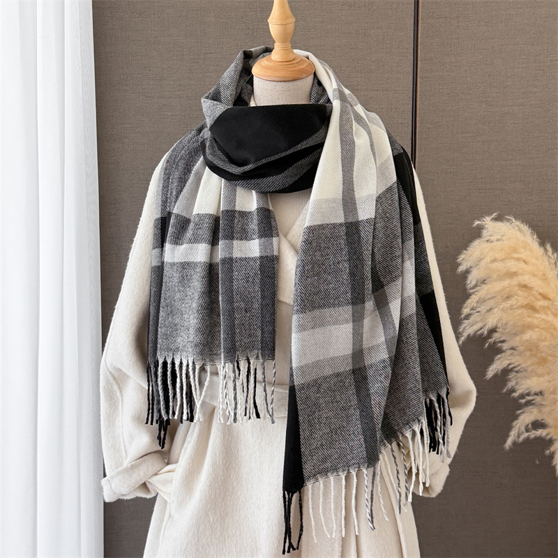 여성용 스코틀랜드 체크 무늬 인조 캐시미어 숄 190* - Cashmere Pashmina Wrap 리뷰 및 가격