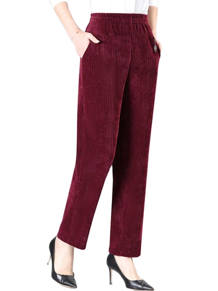 특대 XL-8XL 코듀로이 바지 중년 여성 양털 두꺼운 - Corduroy Pant Warm 리뷰 및 가격