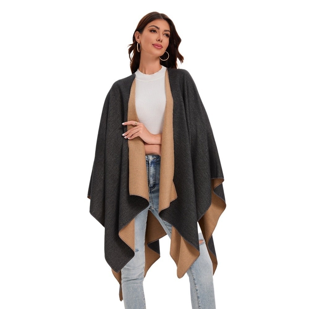 따뜻한 코트 체크 디자인 여행용 숄 오픈 프론트 솔리드 - Shawl Wrap Winter 리뷰 및 가격