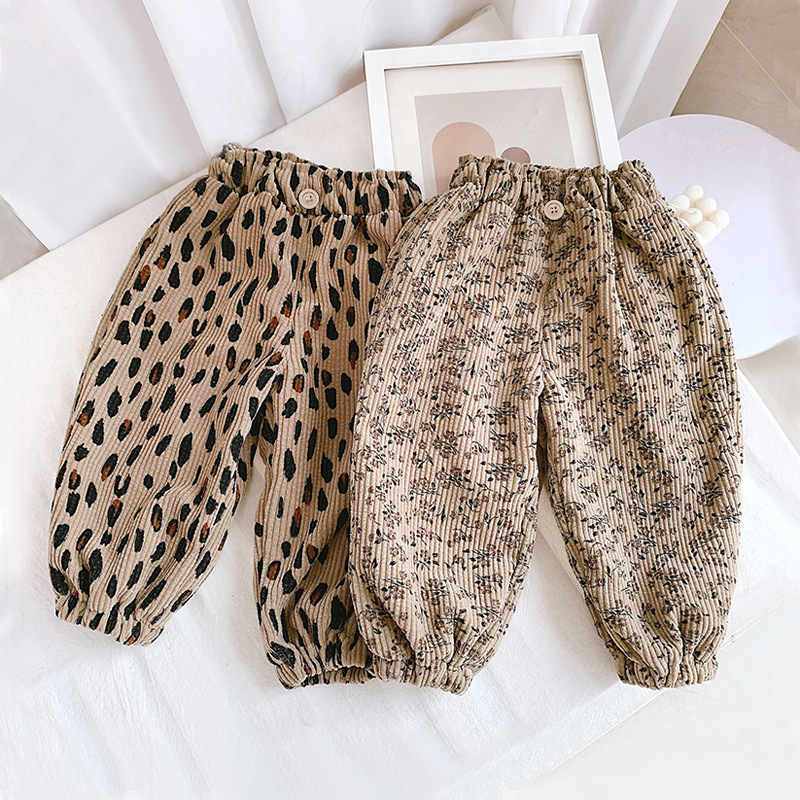유아용 코듀로이 바지 양털 안감 레오파드 꽃무늬 하렘  - Corduroy Pant Warm 리뷰 및 가격