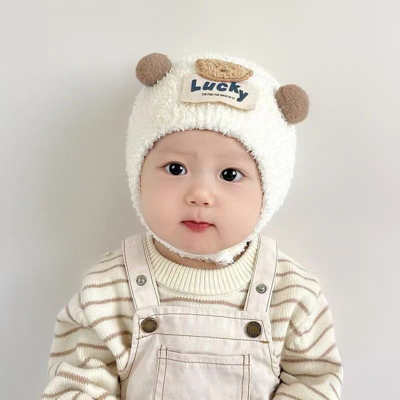 귀여운 곰 아기 귀 보호 모자 겨울 따뜻한 플러시 두꺼 - Knit Beanie Hat Warm 리뷰 및 가격