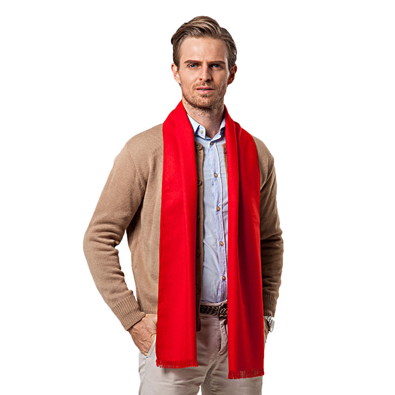 남성용 단색 레드 스카프, 럭셔리 브랜드 디자이너 스타 - Wool Scarf Men 리뷰 및 가격