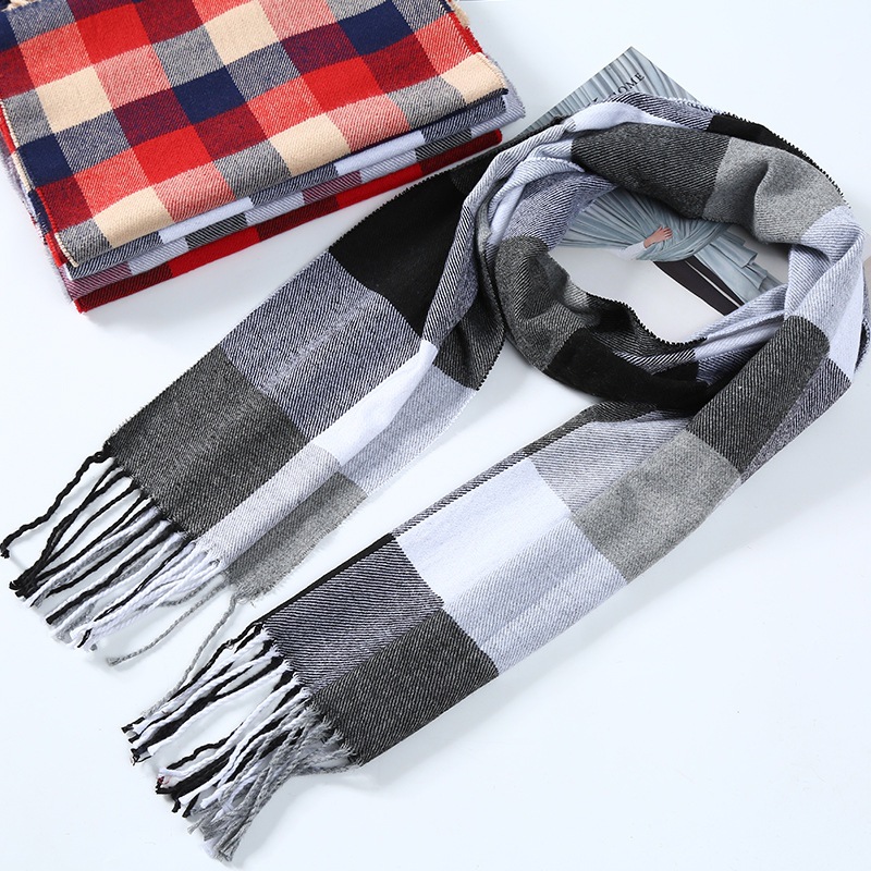 겨울 남성 스카프 격자 무늬 스트라이프 목도리 남성 캐 - Wool Scarf Men 리뷰 및 가격