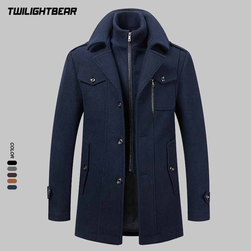 겨울 남성용 울 코트 오버사이즈 솔리드 더블 칼라 피코 - Wool Coat Peacoat 리뷰 및 가격