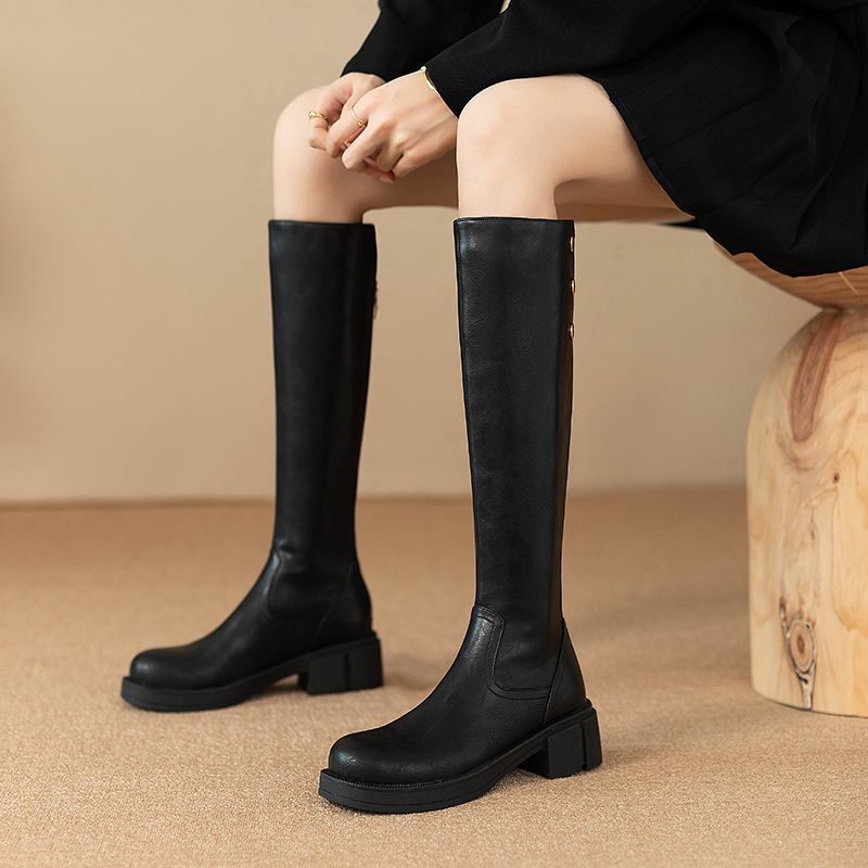 가을 겨울 중간 굽 여성 무릎 높이 부츠 방수 PU 패 - Waterproof Winter Boot 리뷰 및 가격